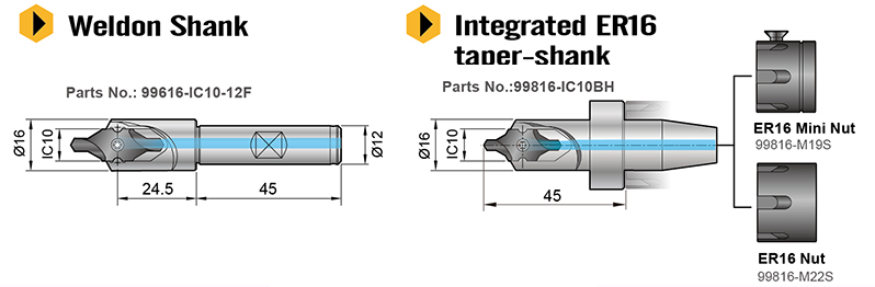 Holder for IC 10 carbide insert