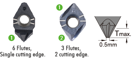 60 & 90 deg indexable deburring carbide insert