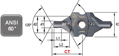 60 Degree Combined Countersink indexable center drill